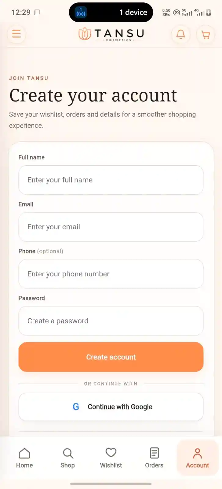 TANSU App screen